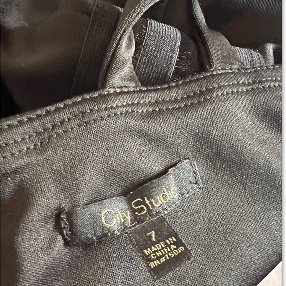 CITY STUDIO Womens Black Short Sleeveless Mini Fit + Flare Dress Juniors 7 Fall. - Picture 3 of 7